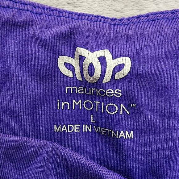Maurices in Motions Leggings Womens L Purple Capri Ruched Tie Hem Pull On Yoga - Picture 4 of 9